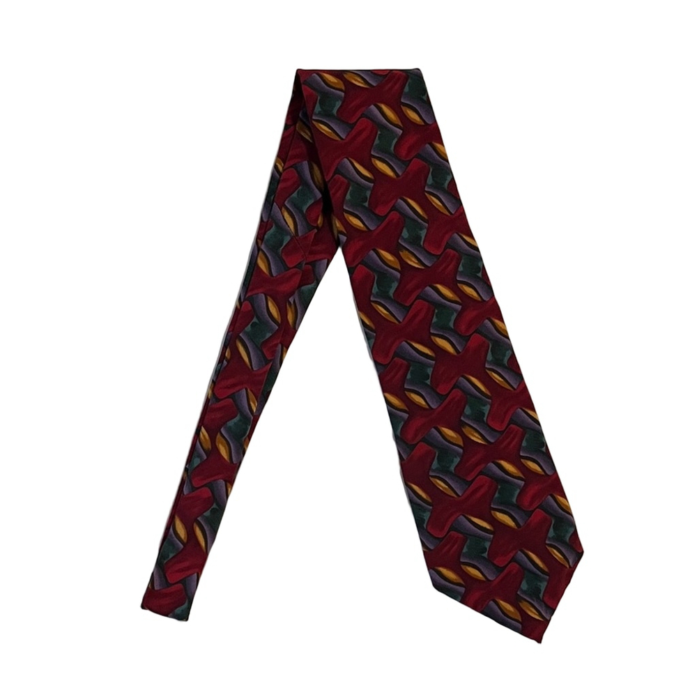 J. Garcia Red and Blue Geometric Men's Tie